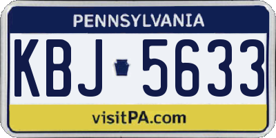PA license plate KBJ5633