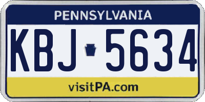 PA license plate KBJ5634