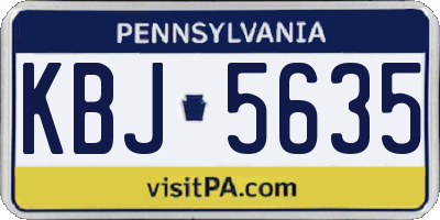 PA license plate KBJ5635