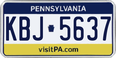 PA license plate KBJ5637