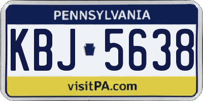 PA license plate KBJ5638