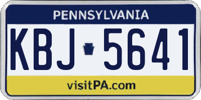 PA license plate KBJ5641