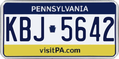 PA license plate KBJ5642