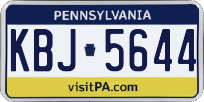 PA license plate KBJ5644