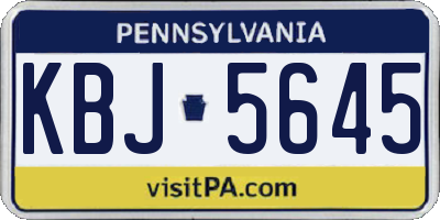 PA license plate KBJ5645