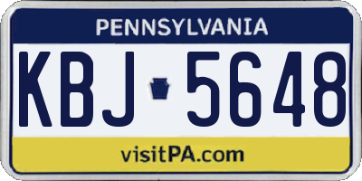 PA license plate KBJ5648