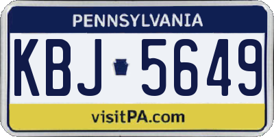 PA license plate KBJ5649