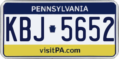 PA license plate KBJ5652