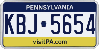 PA license plate KBJ5654