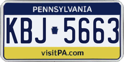 PA license plate KBJ5663