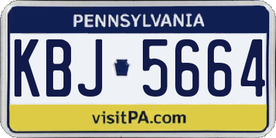 PA license plate KBJ5664
