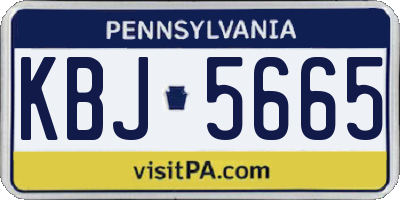 PA license plate KBJ5665