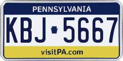 PA license plate KBJ5667