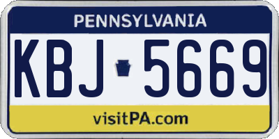 PA license plate KBJ5669