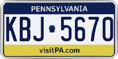 PA license plate KBJ5670