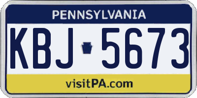 PA license plate KBJ5673