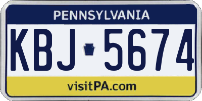 PA license plate KBJ5674