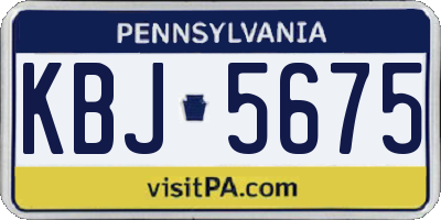 PA license plate KBJ5675