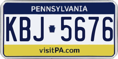 PA license plate KBJ5676
