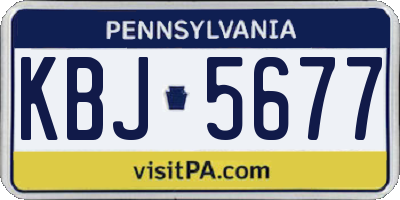 PA license plate KBJ5677