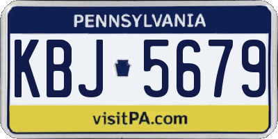 PA license plate KBJ5679