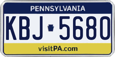 PA license plate KBJ5680