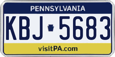 PA license plate KBJ5683