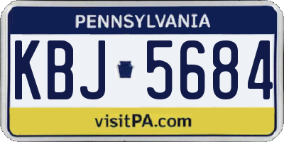 PA license plate KBJ5684