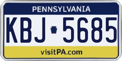 PA license plate KBJ5685