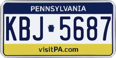 PA license plate KBJ5687