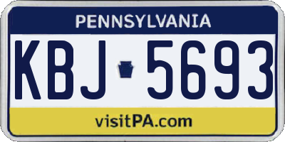 PA license plate KBJ5693