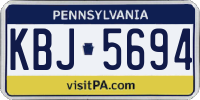 PA license plate KBJ5694