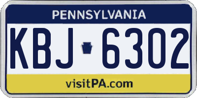 PA license plate KBJ6302