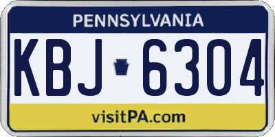 PA license plate KBJ6304