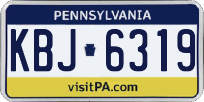 PA license plate KBJ6319