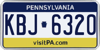 PA license plate KBJ6320