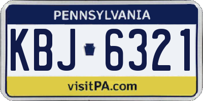PA license plate KBJ6321