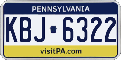 PA license plate KBJ6322