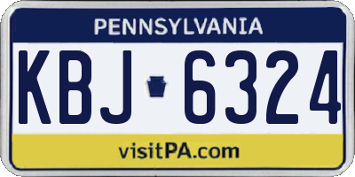 PA license plate KBJ6324