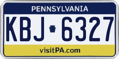 PA license plate KBJ6327