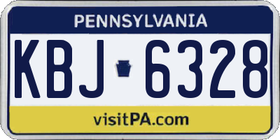 PA license plate KBJ6328