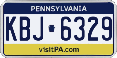PA license plate KBJ6329