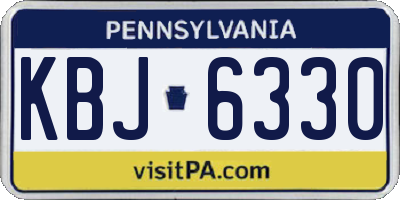 PA license plate KBJ6330