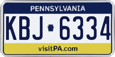 PA license plate KBJ6334