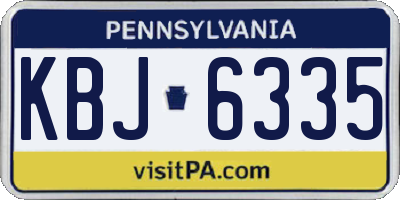 PA license plate KBJ6335