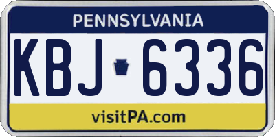 PA license plate KBJ6336