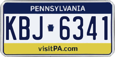 PA license plate KBJ6341