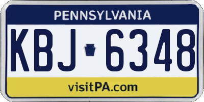 PA license plate KBJ6348