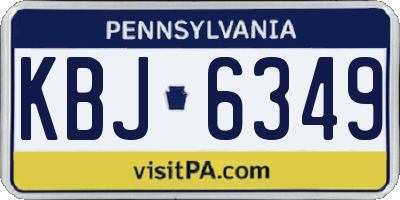 PA license plate KBJ6349