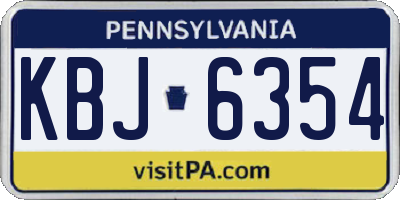 PA license plate KBJ6354